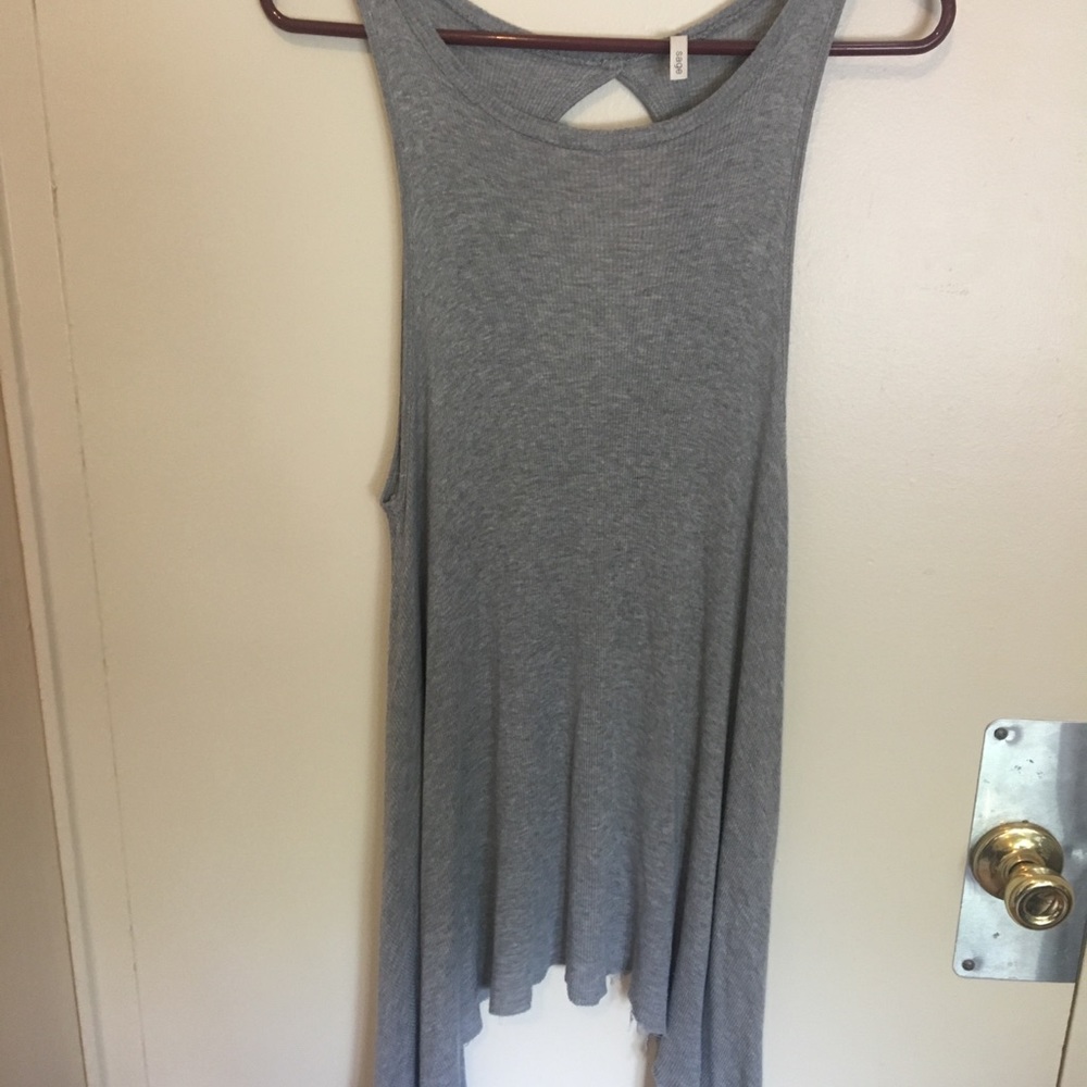 Soca Clothing: Open back long summer grey tank